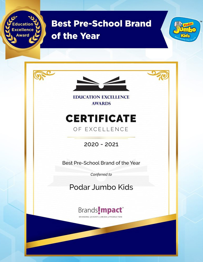 Best Pre-school Brand of the Year - Education Excellence Awards - 2020-21