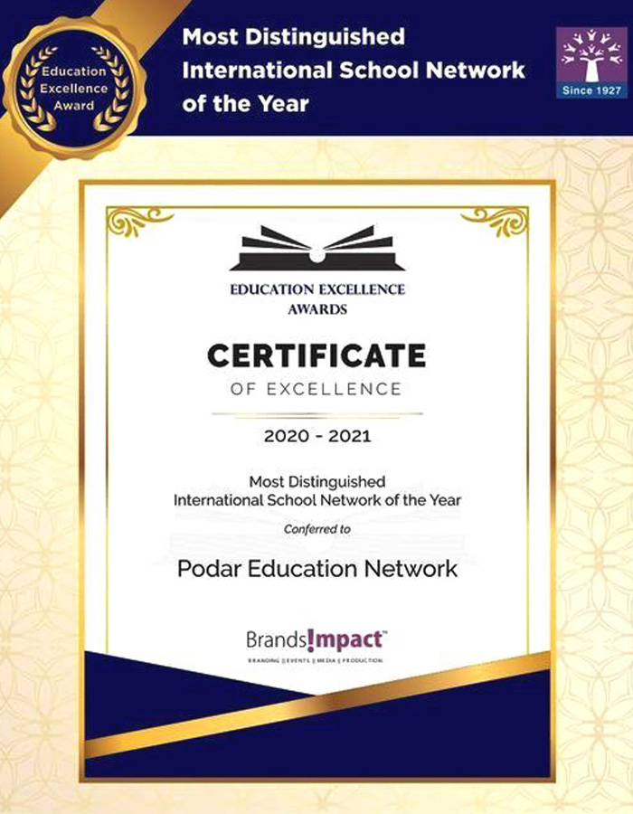Most Distinguished International School Network of the Year - Education Excellence Awards - 2020-21