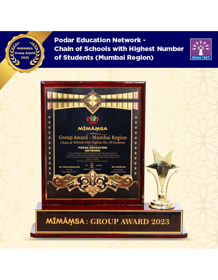 Podar Education Network - Chain of Schools with Highest Number of Students (Mumbai Region) 2023