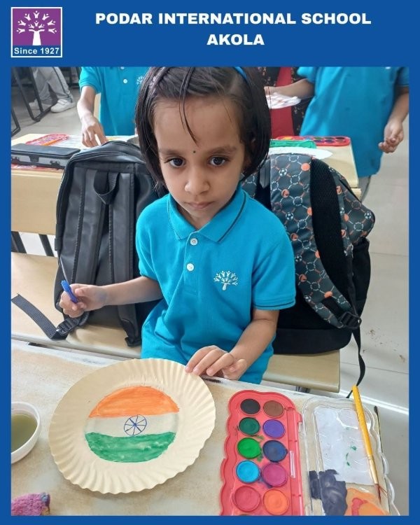 Flag Making Activity on Paper Plates - 2026 at Podar school Akola - image 3