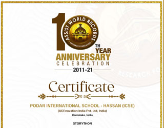 Recognition - Assist World Records Participation certificate 2021