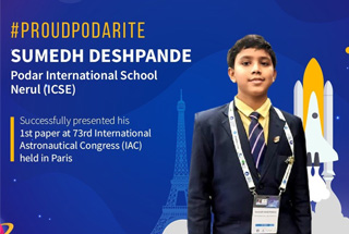 Mst. Sumedh Deshpande represented India at International Astronomical Conference in Paris