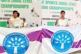 Podar International School Kolhapur students bags medals in CBSE South Zone Judo Championship 2022-23