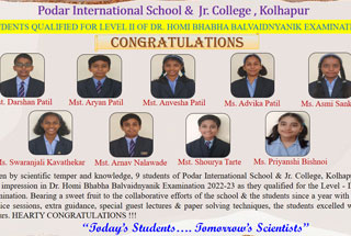 9 students qualified for level II of Dr. Homi Bhabha Balvaidnyanik Examination 2022 - 23