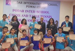 Achievement in Podar Inter School Table Tennis and Chess tournament - 2023
