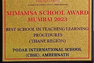 The Best School in Teaching Learning Procedure (Thane Region) by MIMAMSA School Award Mumbai - 2023