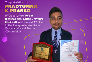 Celebrating Success: Pradyumna K Prasad Secures 3rd Place at Malaysia International Carnatic Music & Dance Competitions!