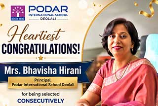 Podar International School, Deolali Principal honoured with 