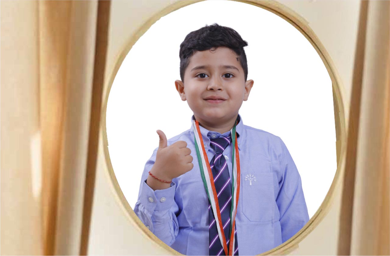 Student confidently answering in a classroom