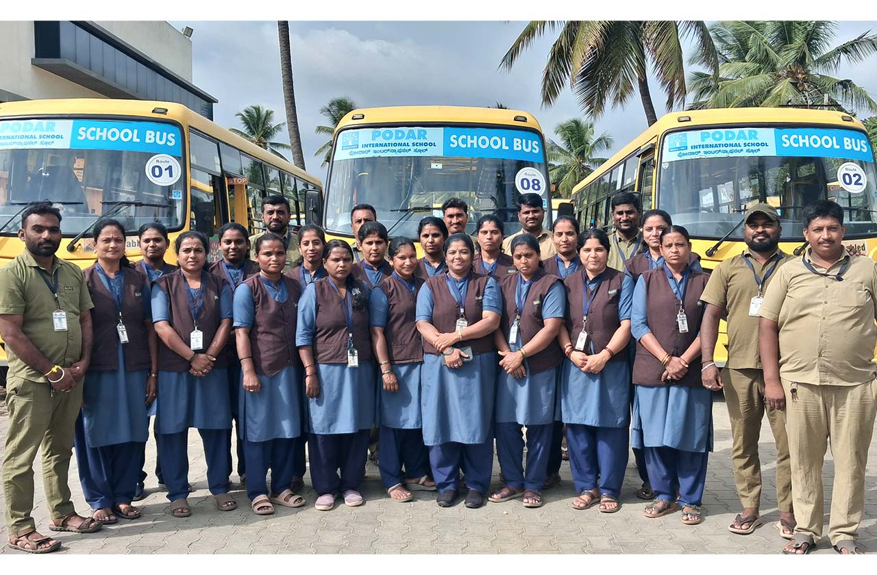 transport route of Podar school mandya