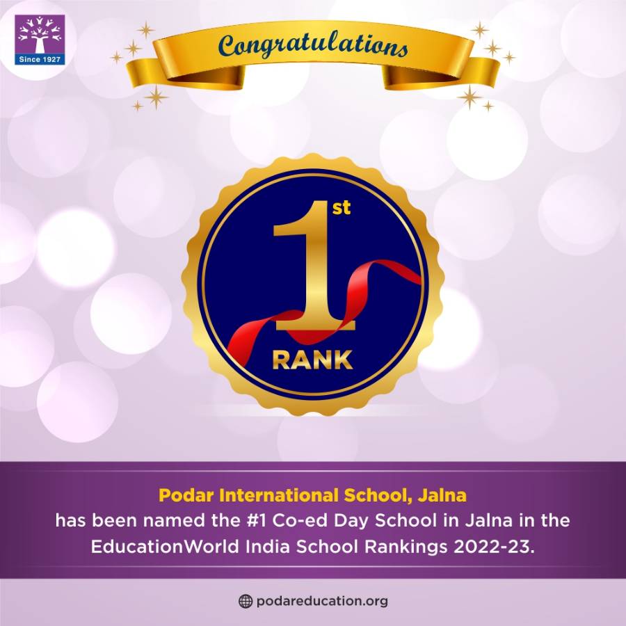 Congratulations to Podar International School Jalna, for achieving this