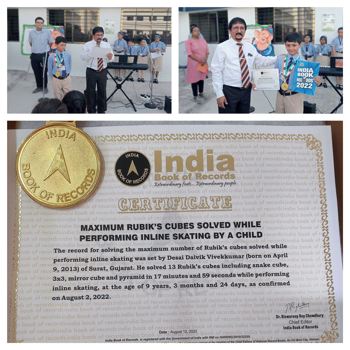 Podar International School student Daivik Desai of Grade IV